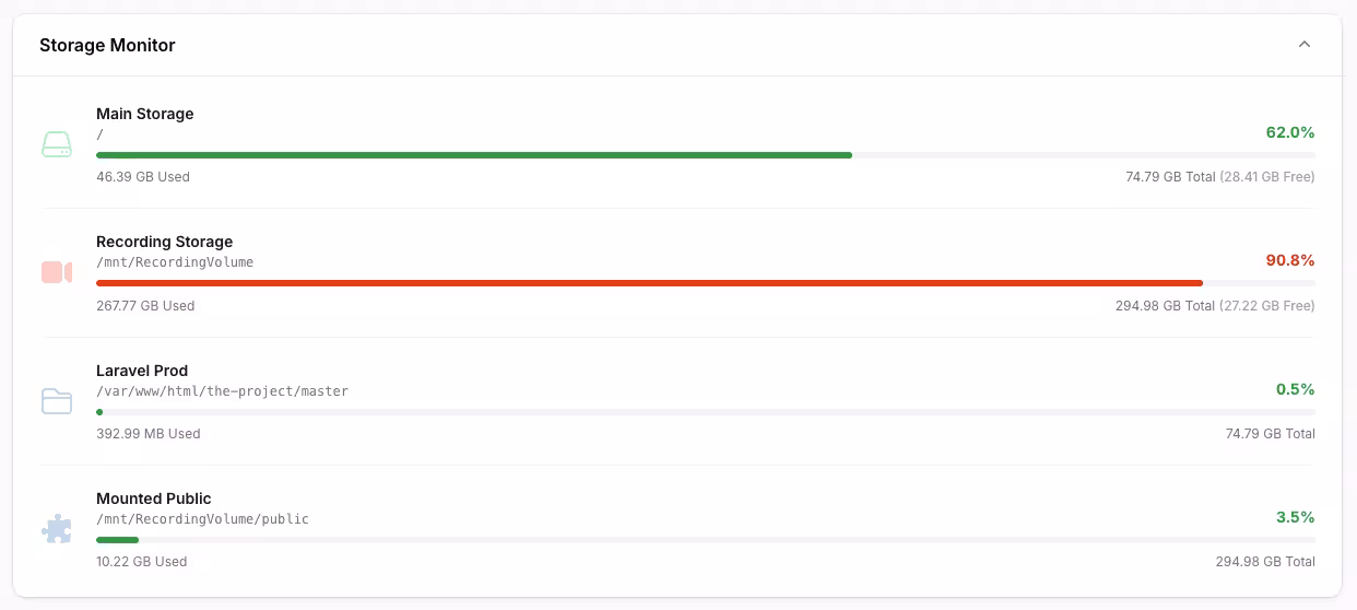 Screenshot of the Filament Storage Monitor widget