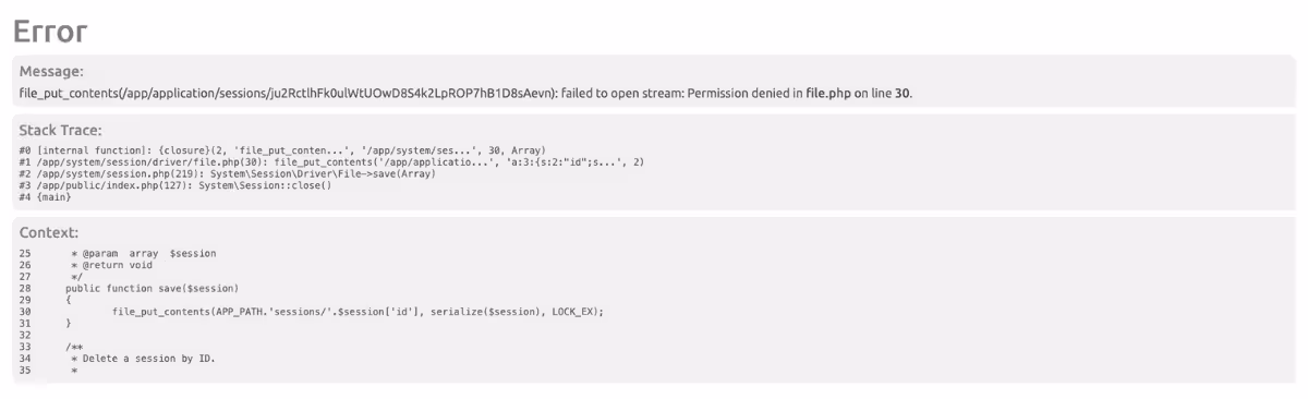 Laravel v1 Error Page